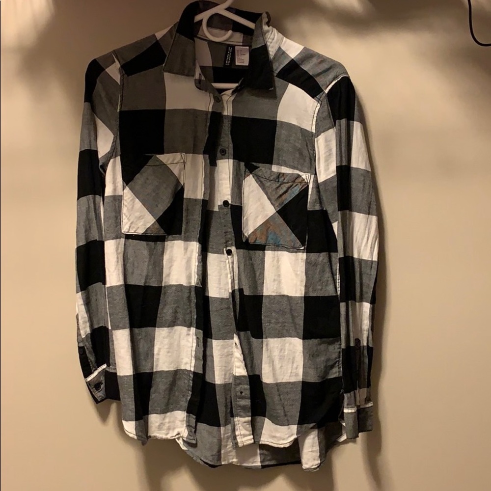 Black and White Checkered Flannel